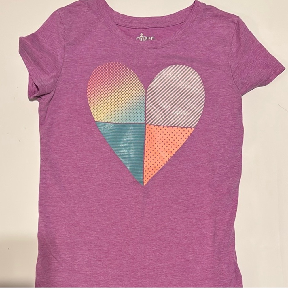 Circo Purple Tee with Colorful Heart Design